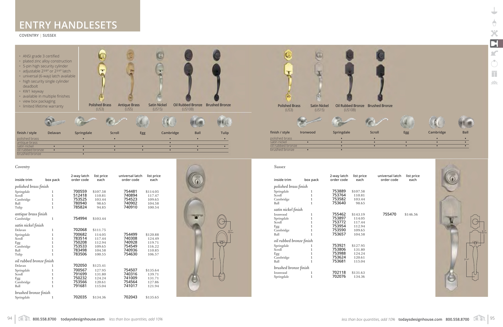 Entry Handlesets